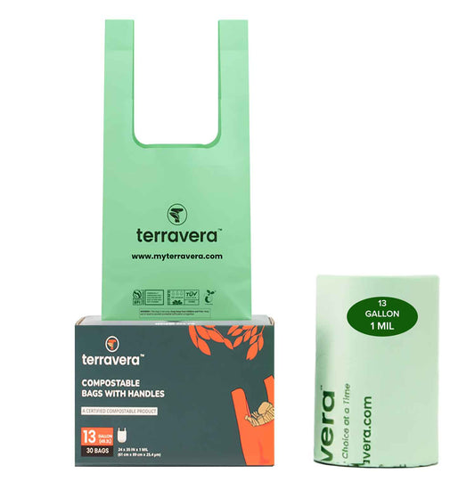 13 Gallon Compostable Trash Bags - Handle Tie